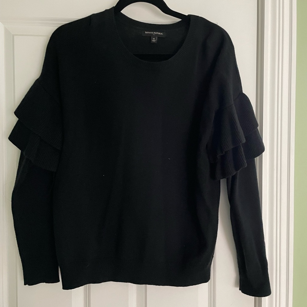 Banana Republic Black Wool Blend Sweater Size M